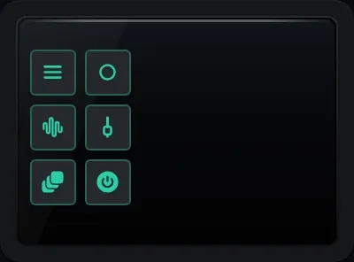 The Analyse 1 tools column: a column of small buttons for Menu, Mono, LF solo, Dim, Freeze all, FX bypass and Reset holds